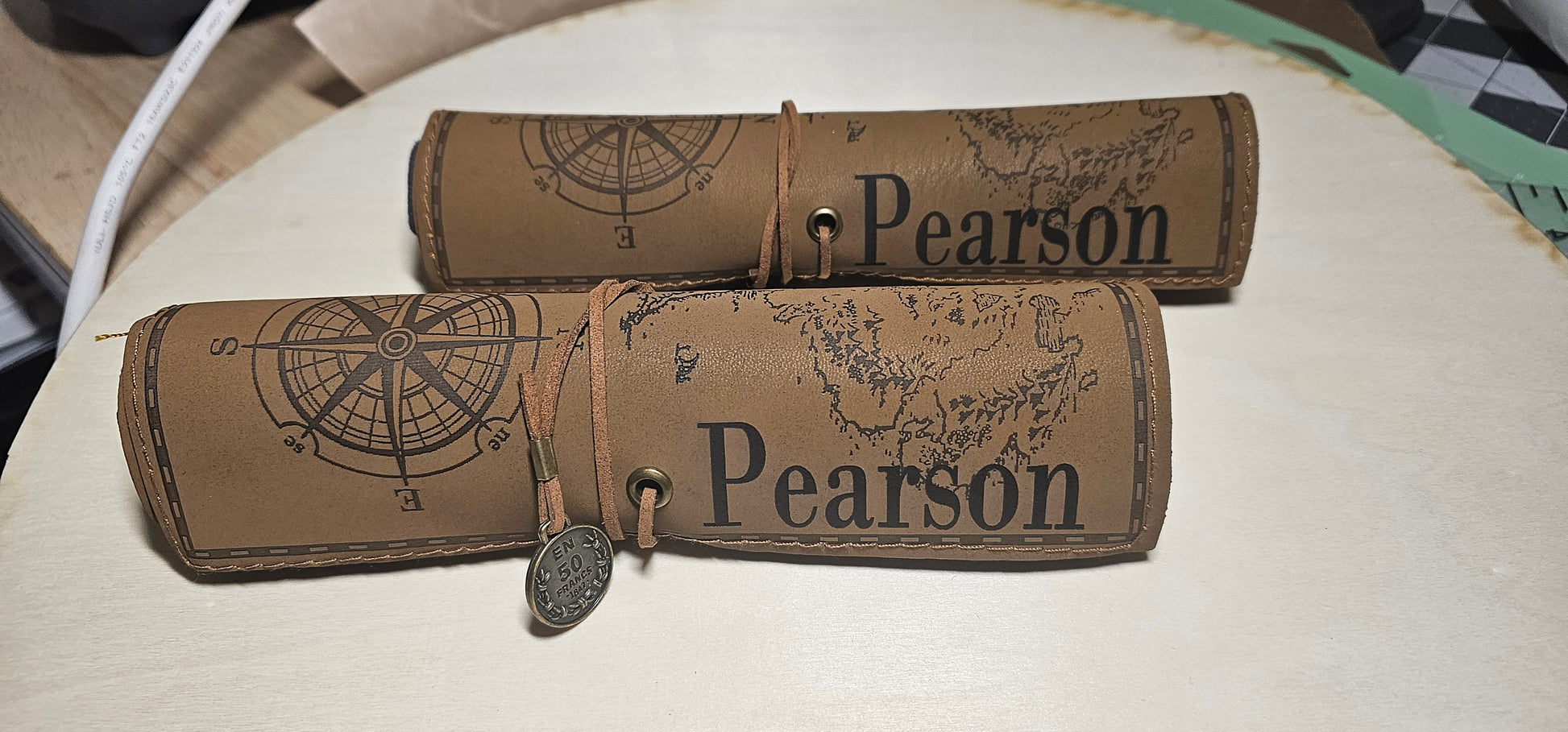 Personalized Leather Pencil Case - Custom Pen Holder Pouch for School, Office or Travel; Stylish Gift for Students and Artists