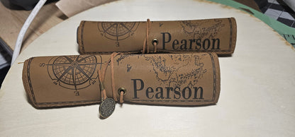 Personalized Leather Pencil Case - Custom Pen Holder Pouch for School, Office or Travel; Stylish Gift for Students and Artists