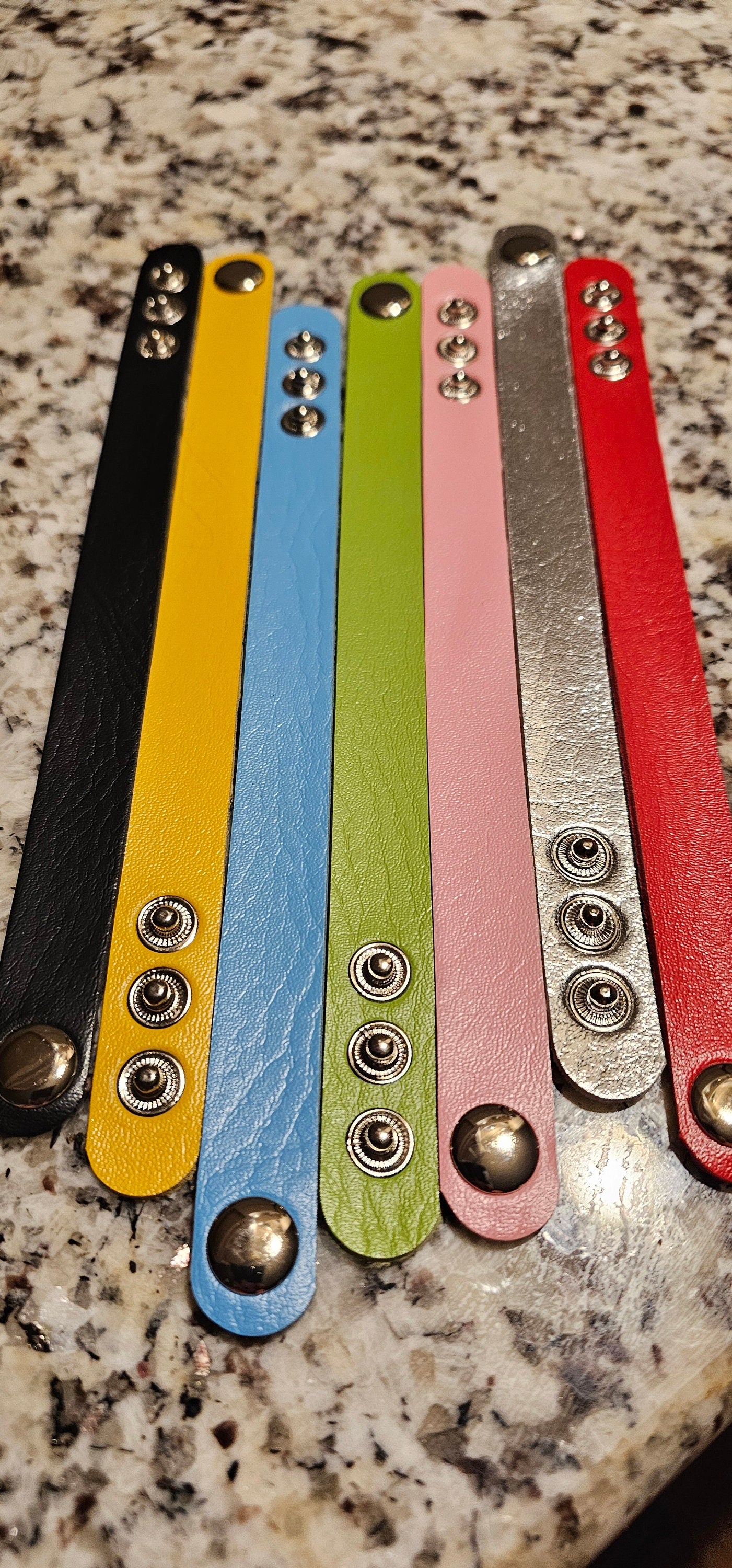Personalized Bracelet Faux Leather Bracelet great gift for men or women perfect size. About 8 1/2  inch long for design