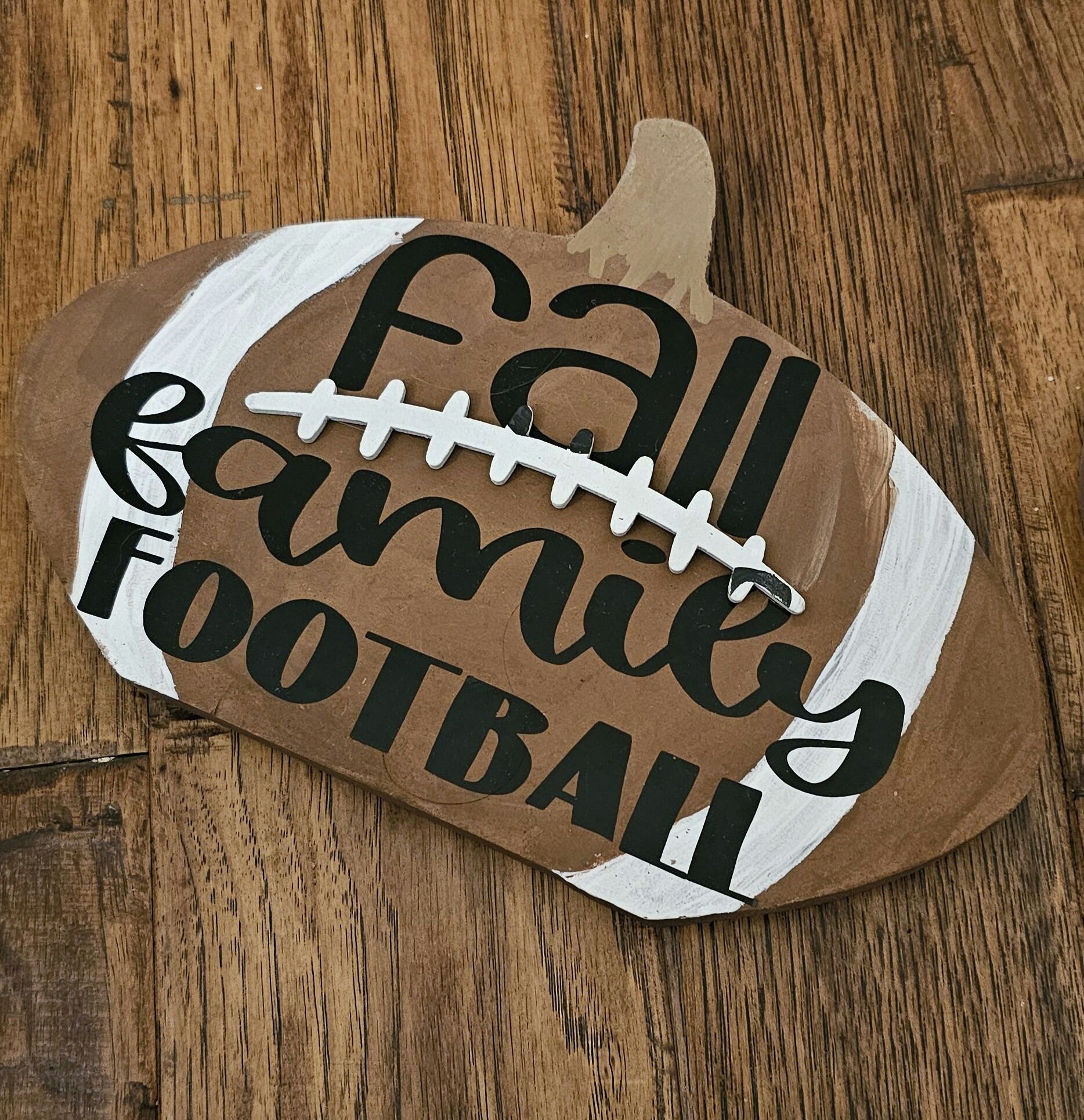 Fall Decor, Table Centerpiece, Pumpkin Shaped accent pieces, pumpkin football . FALL FAMILY & FOOTBALL