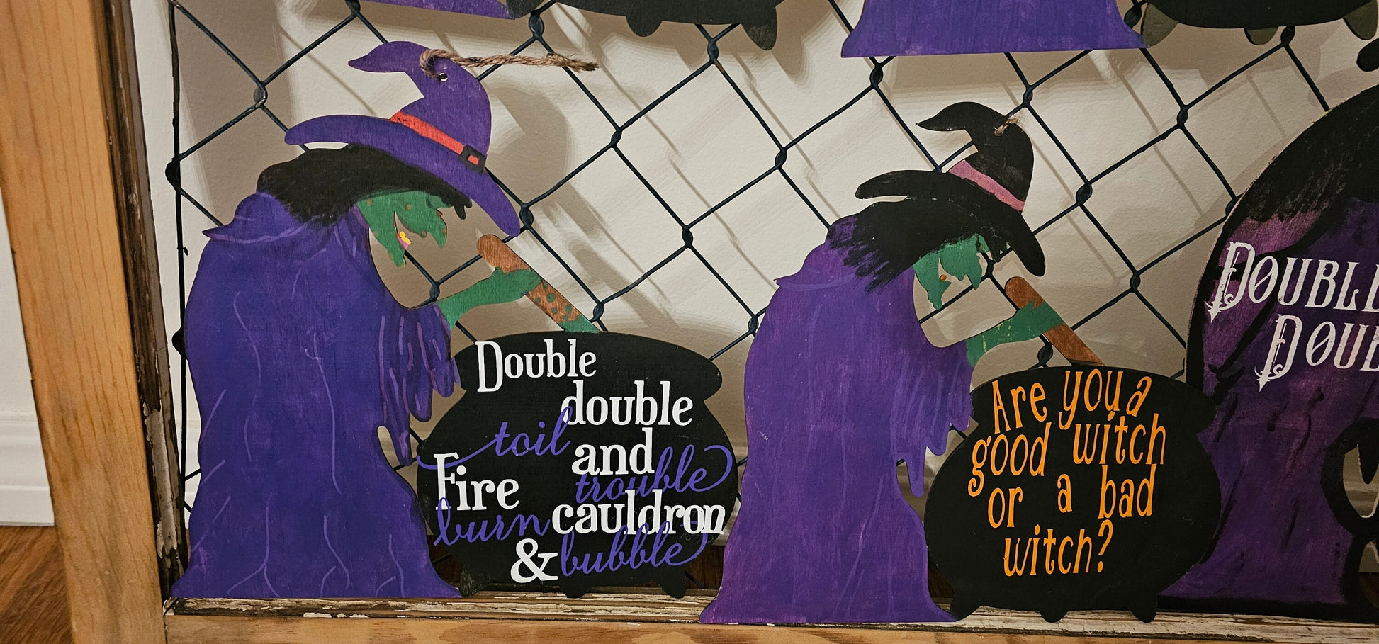 Witch Door Hanger, Witch and Cauldron, Halloween Porch Decor, Halloween Welcome Signs  3 options