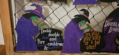 Witch Door Hanger, Witch and Cauldron, Halloween Porch Decor, Halloween Welcome Signs  3 options