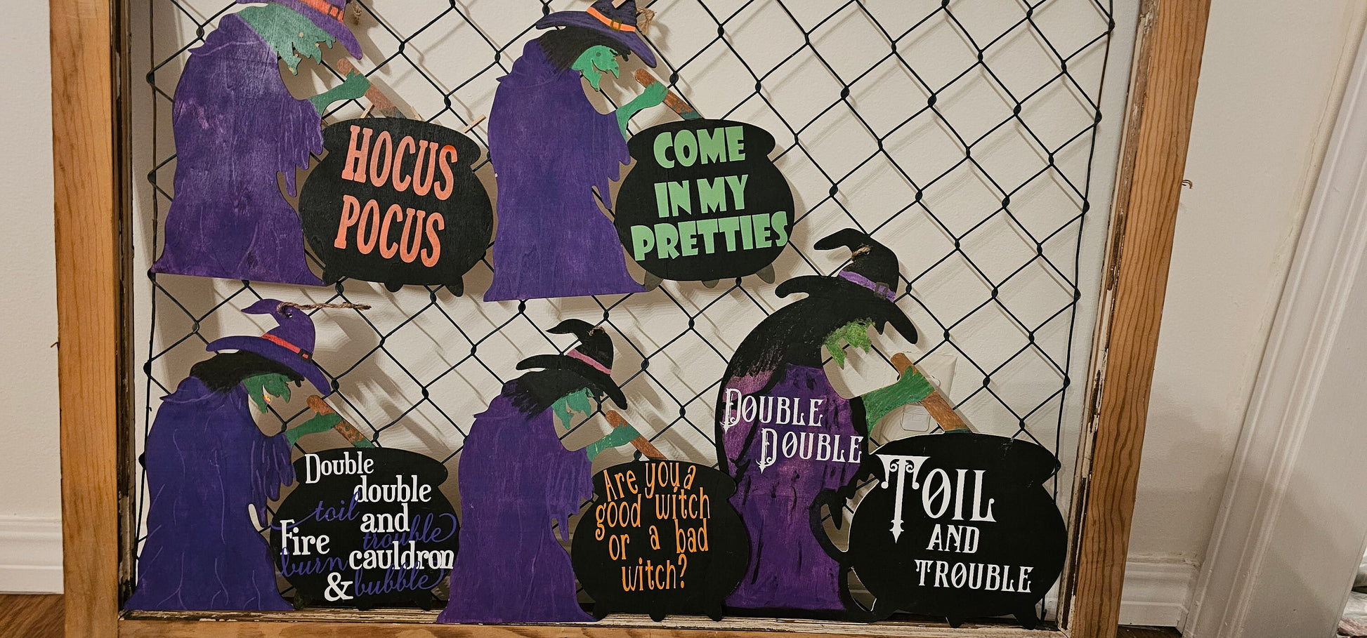Witch Door Hanger, Witch and Cauldron, Halloween Porch Decor, Halloween Welcome Signs  3 options