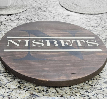Personalized Lazy Susan with Monogram Last Name - Custom Wedding Gift & Housewarming Present
