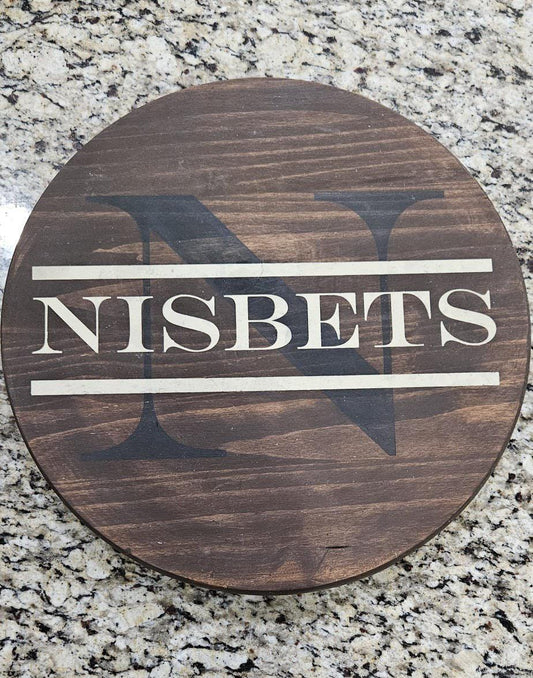 Personalized Lazy Susan with Monogram Last Name - Custom Wedding Gift & Housewarming Present