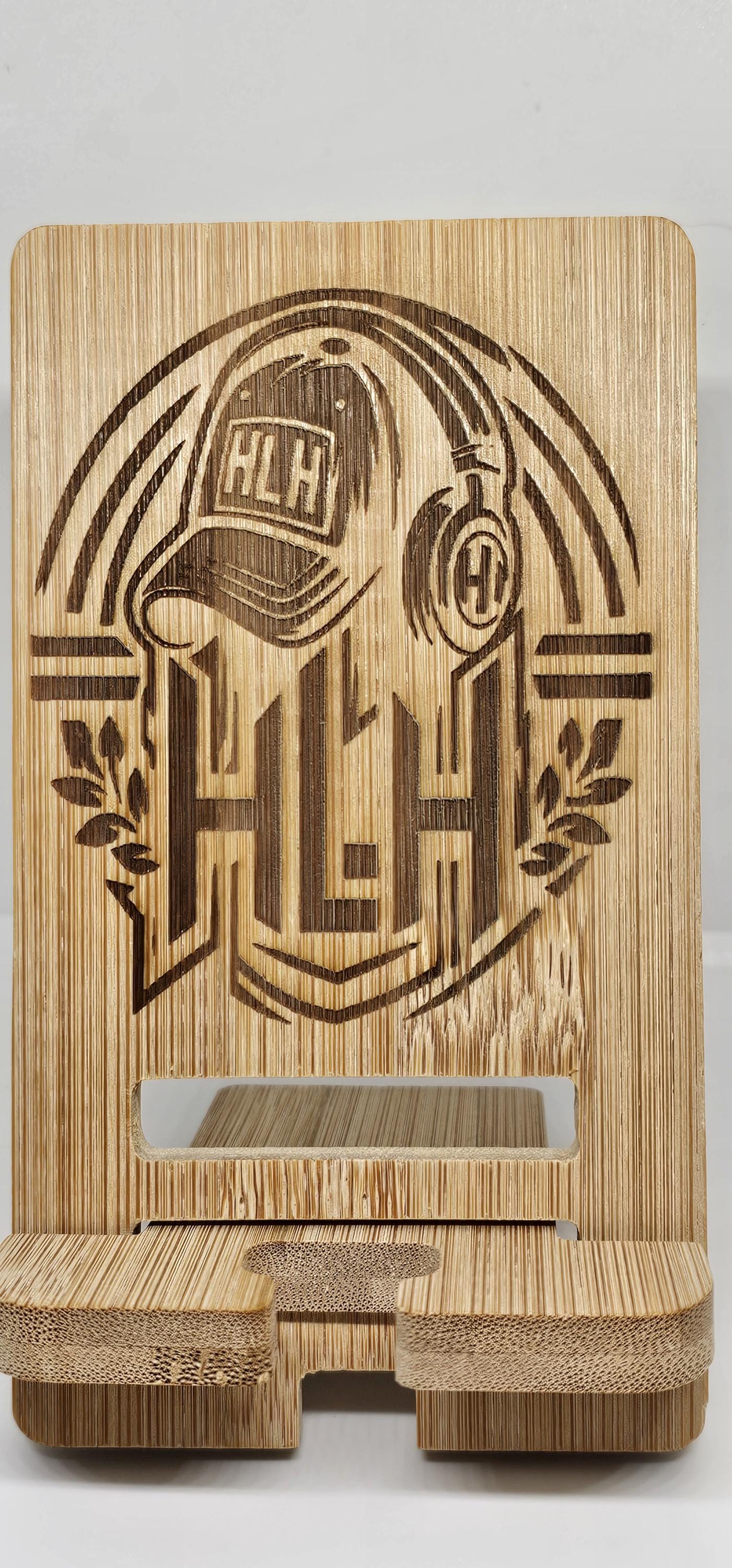 Phone Stand Your Logo or Monogram Engraved Into a bamboo, personalized gift, custom logo engravings, makes the perfect employee gif, gift