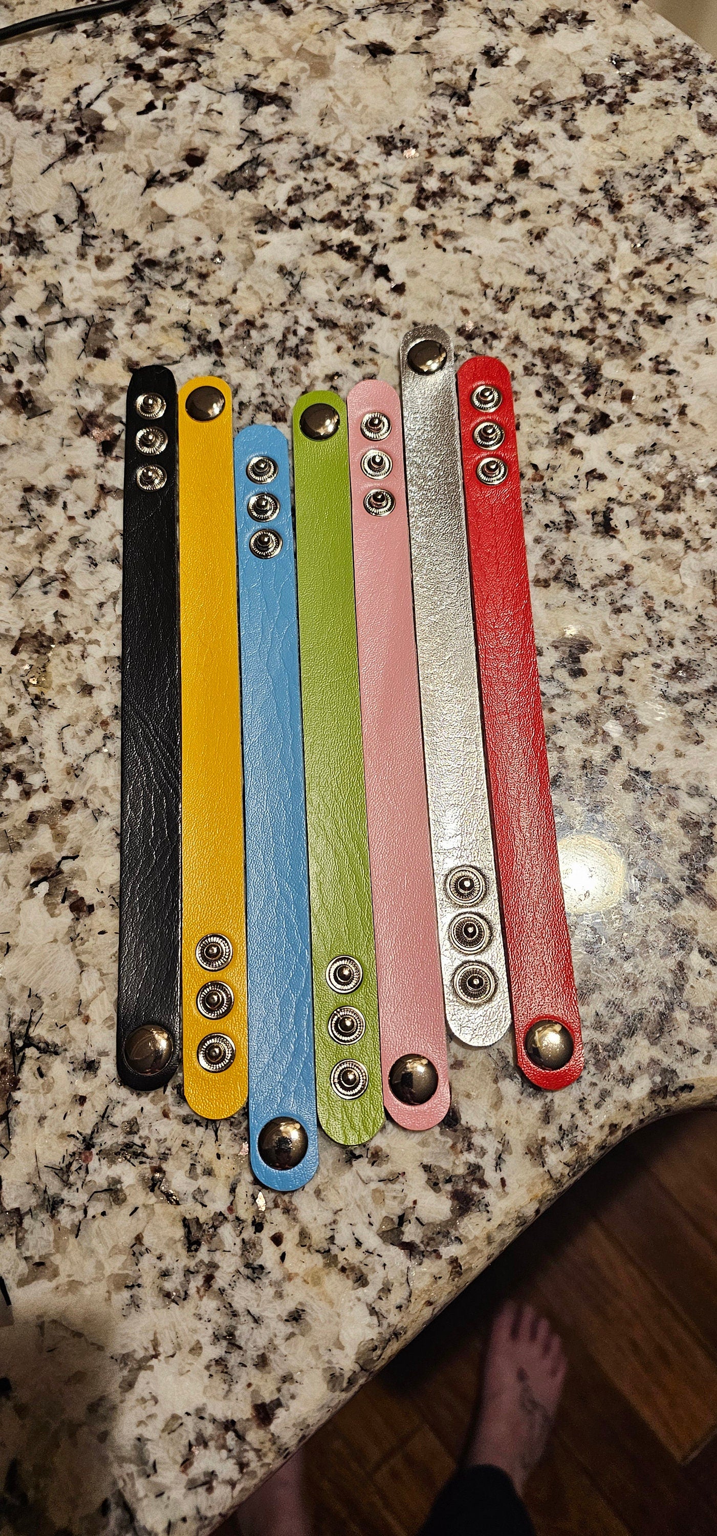 Personalized Bracelet Faux Leather Bracelet great gift for men or women perfect size. About 8 1/2  inch long for design