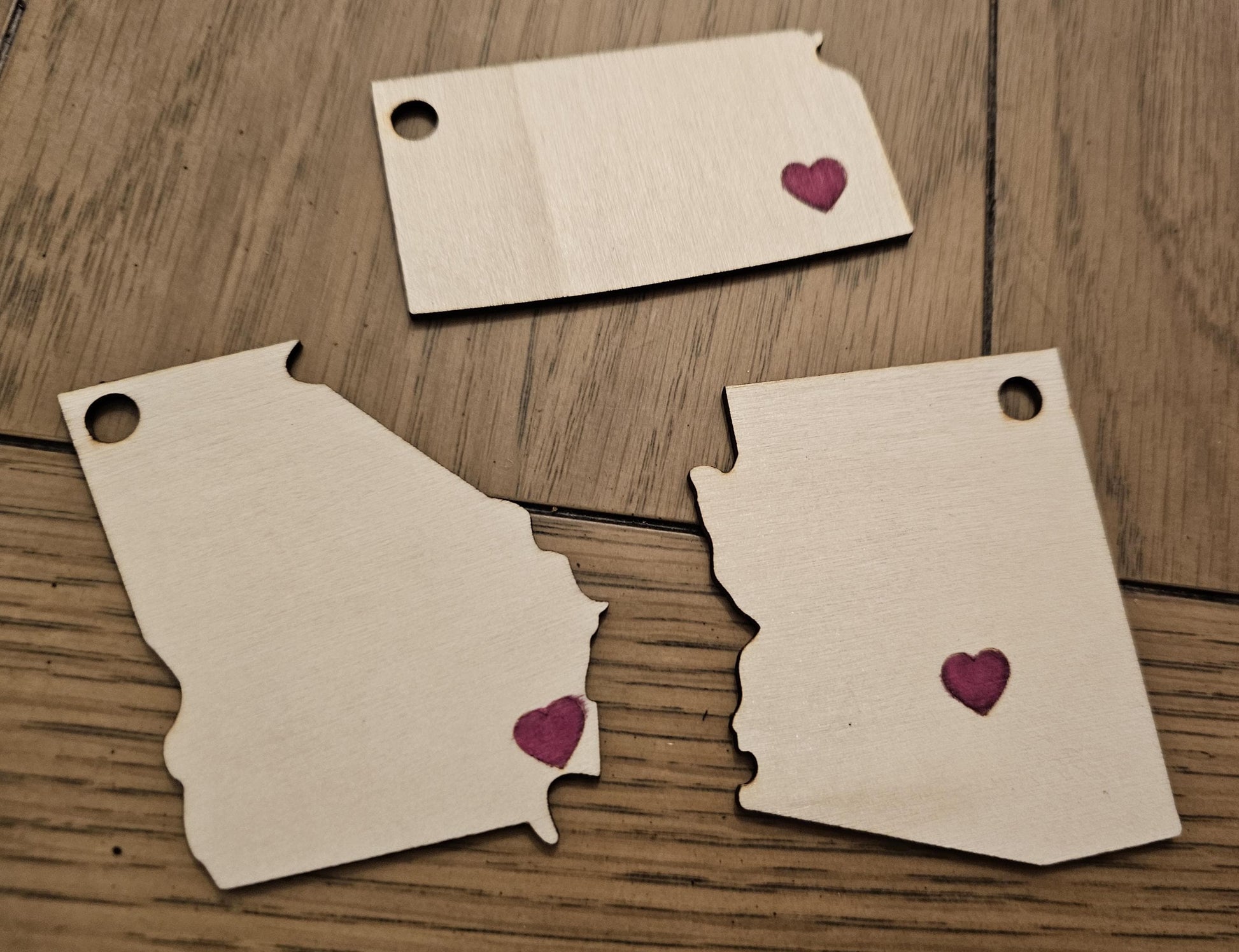 Custom State Christmas Ornaments, State Ornaments - Home is where the Heart is Ornaments, 3 inches