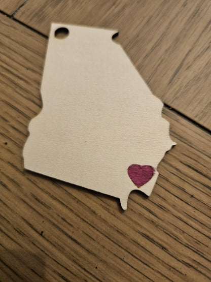 Custom State Christmas Ornaments, State Ornaments - Home is where the Heart is Ornaments, 3 inches