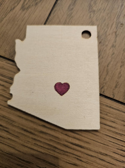 Custom State Christmas Ornaments, State Ornaments - Home is where the Heart is Ornaments, 3 inches