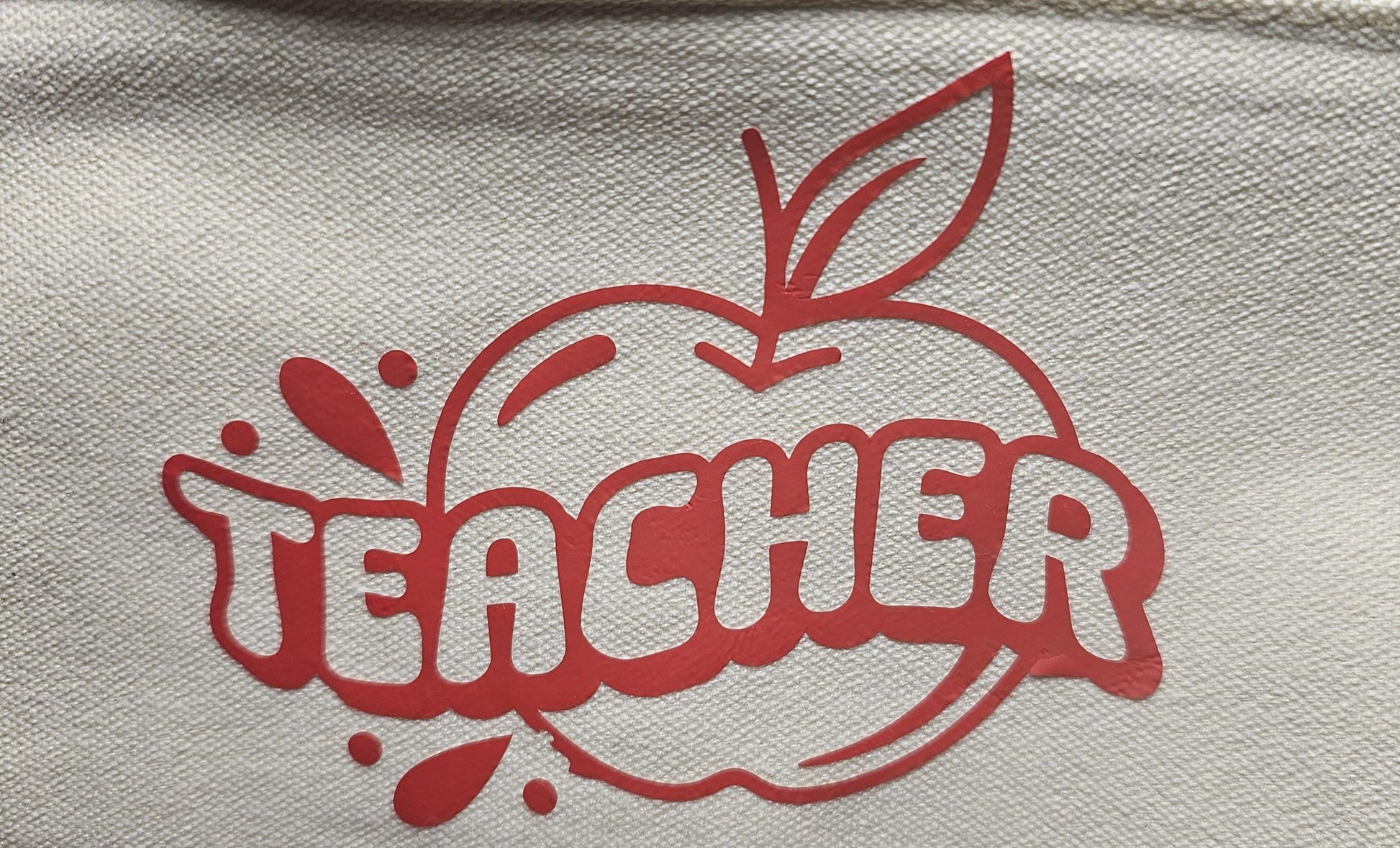 Teacher Pencil Case, Canvas, Teacher Pencil Pouch, Teacher Toiletry Bag, Teacher Gift,