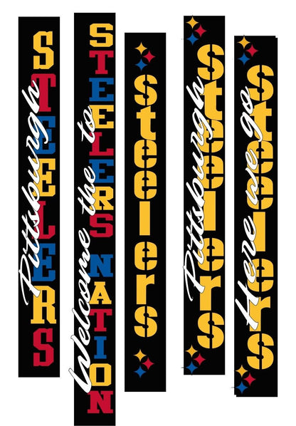 Pittsburgh Steelers Welcome Sign Leaner 5 Design Options and 3 Sizes