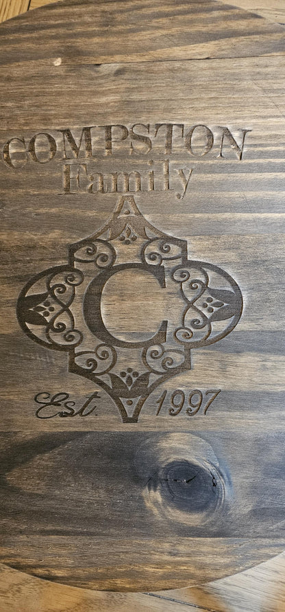 Lazy Susan Custom Premium hardwood lazy susan, Unique Design Engraved Personalized Gift, Perfect Housewarming Gift, Wedding Gift, Newlyweds Anniversary