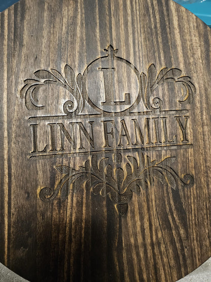 Lazy Susan Custom Premium hardwood lazy susan, Unique Design Engraved Personalized Gift, Perfect Housewarming Gift, Wedding Gift, Newlyweds Anniversary