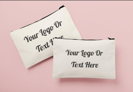 Custom Logo Pencil Case, Canvas, Logo Pencil Pouch,  Toiletry Bag, Gift for Colleague or employee
