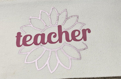 Teacher Pencil Case, Canvas, Teacher Pencil Pouch, Teacher Toiletry Bag, Teacher Gift,