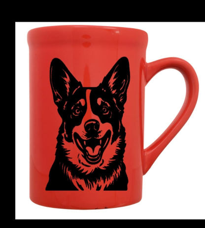 Coffee Mug Personalized with Dog Outline, Custom Coffee Cup for Pet Lovers, Dog Mom and Dog  Dad  Gift