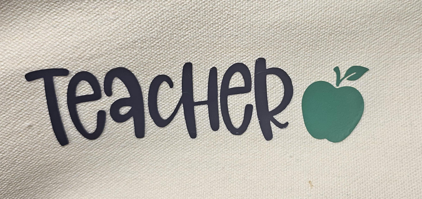 Teacher Pencil Case, Canvas, Teacher Pencil Pouch, Teacher Toiletry Bag, Teacher Gift,