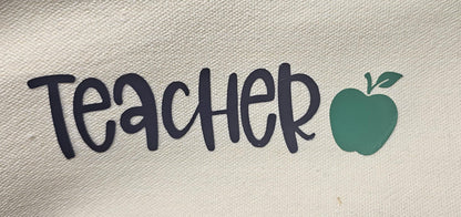 Teacher Pencil Case, Canvas, Teacher Pencil Pouch, Teacher Toiletry Bag, Teacher Gift,