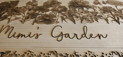 Personalized Floral Artwork: Engraved Birthday Flower Gift for Mom, Grandma, Mimi - Unique Keepsake