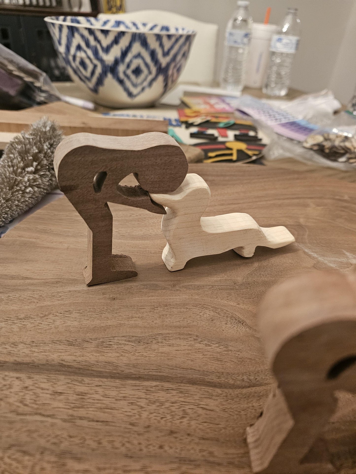 Personalized Hand Carved Wood Dachshund Figurine & Boy Collectible Wiener Dog Gift for Dog Lovers