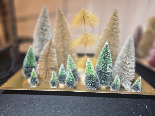 Bottle Brush Tree Table Centerpieces Build your own Centerpiece Gold and Green