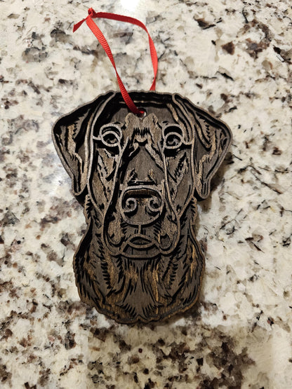 Layered Dog Christmas Ornaments, Custom 3D Layered Dog Head ornaments or accent piece, 3x5 in or 4x6 wooden ornaments