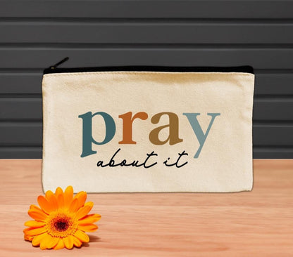 Motivational Pencil Case, Canvas Bag, Canvas Zipper Bag, Cute Pencil Pouch, little Toiletry Bag,  Gift under 10