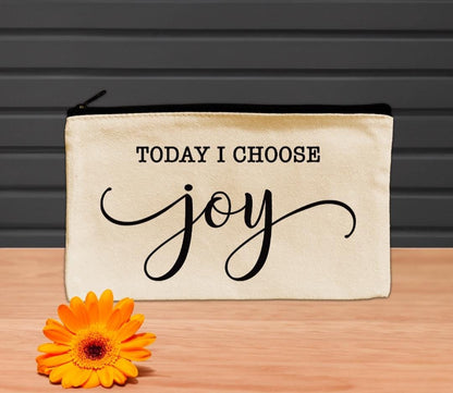 Motivational Pencil Case, Canvas Bag, Canvas Zipper Bag, Cute Pencil Pouch, little Toiletry Bag,  Gift under 10