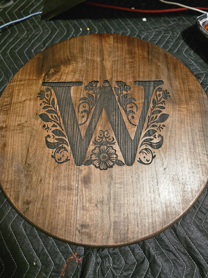 Lazy Susan Custom Premium hardwood lazy susan, Unique Design Engraved Personalized Gift, Perfect Housewarming Gift, Wedding Gift, Newlyweds Anniversary
