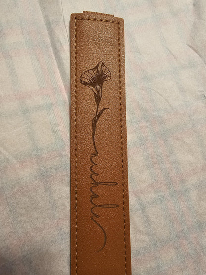 Stylus Holder,  Pen Holder, Chic Personalized Faux Leather with elastic band to go around any ipad tablet, teacher gift, coworker gift