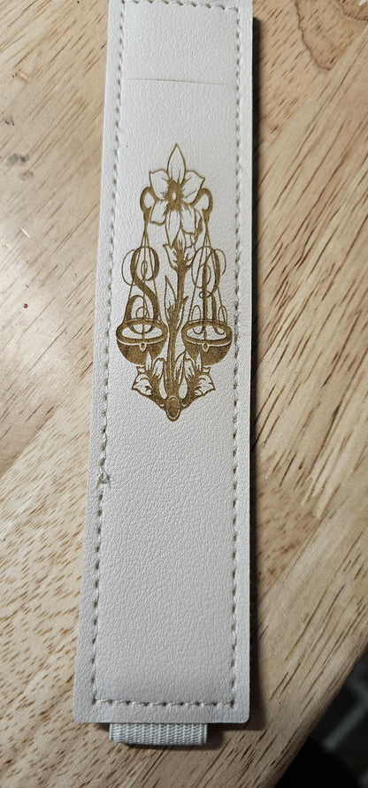 Stylus Holder,  Pen Holder, Chic Personalized Faux Leather with elastic band to go around any ipad tablet, teacher gift, coworker gift