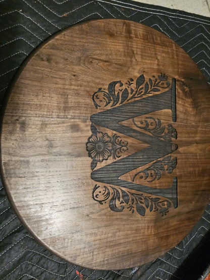 Lazy Susan Custom Premium hardwood lazy susan, Unique Design Engraved Personalized Gift, Perfect Housewarming Gift, Wedding Gift, Newlyweds Anniversary