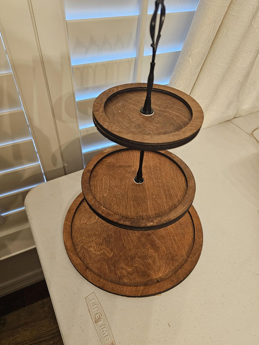 Round 3 Tier Tray Stand - Round Cupcake Display Stand for Party, Dessert and Home Decor