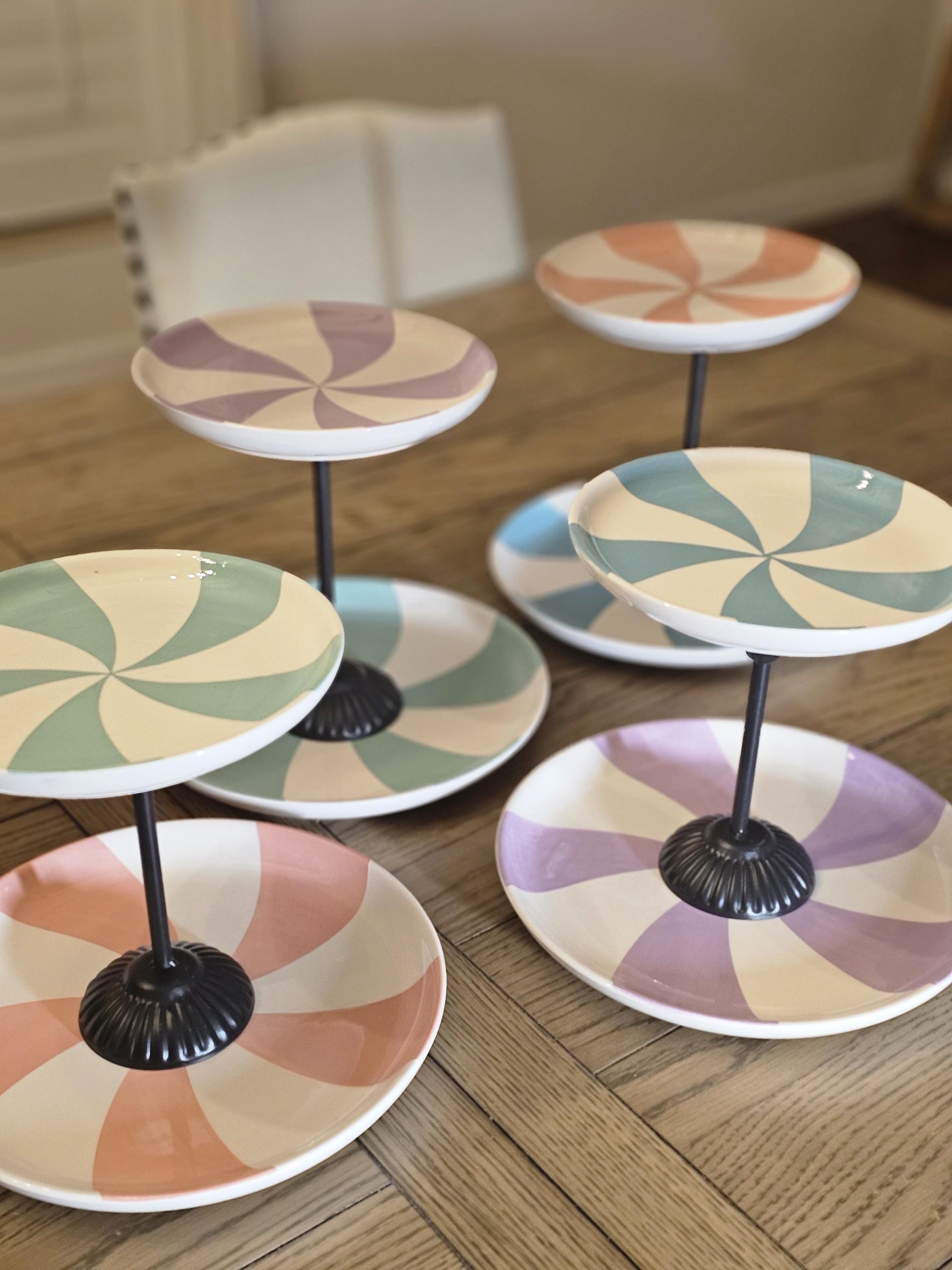 2 Tier Ceramic Cupcake Stand Candy Themed Dessert & Fruit Display Serving Set Perfect for Valentine's Day Sweets