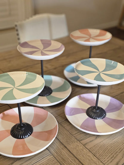 2 Tier Ceramic Cupcake Stand Candy Themed Dessert & Fruit Display Serving Set Perfect for Valentine's Day Sweets