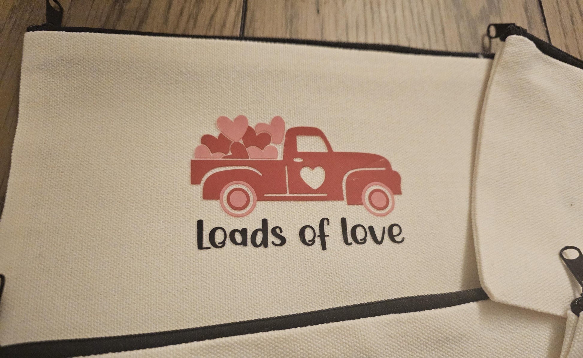 Valentine's Day Canvas Zipper Pouch, Valentine's Pencil Pouch, Valentine's Day Toiletry Bag, Valentine's Day gift
