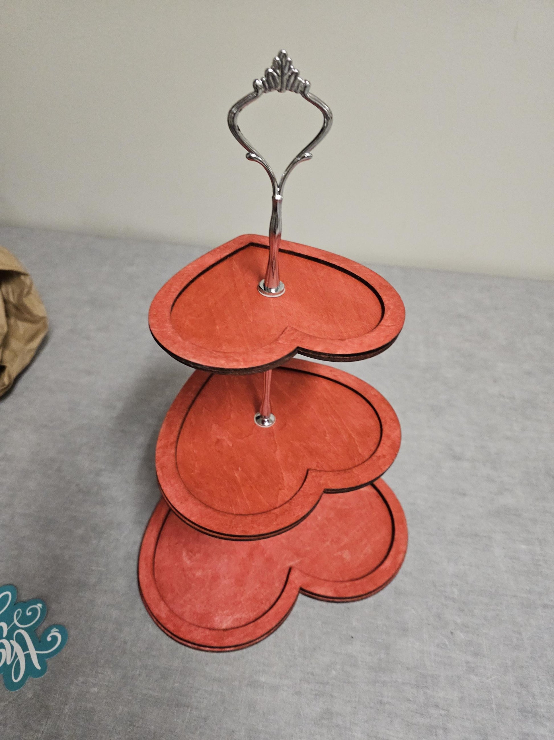 Heart Shaped 3 Tier Tray & Cupcake Stand – Pink or Red, Perfect for Valentine's Day Dessert Display