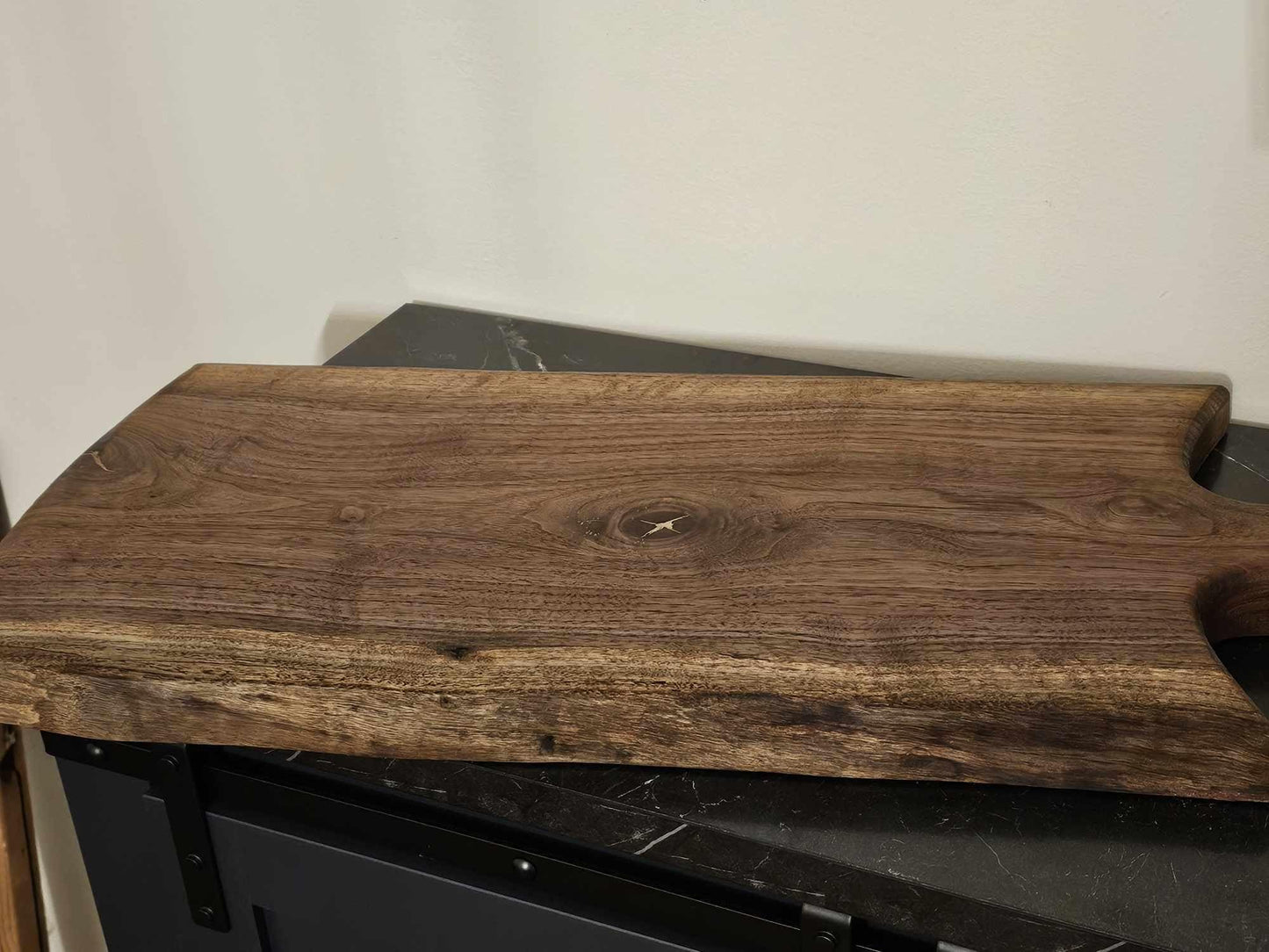 Customizable Charcuterie Board, Large Piece of Black Walnut with a Raw Cut 24 x 12 inches