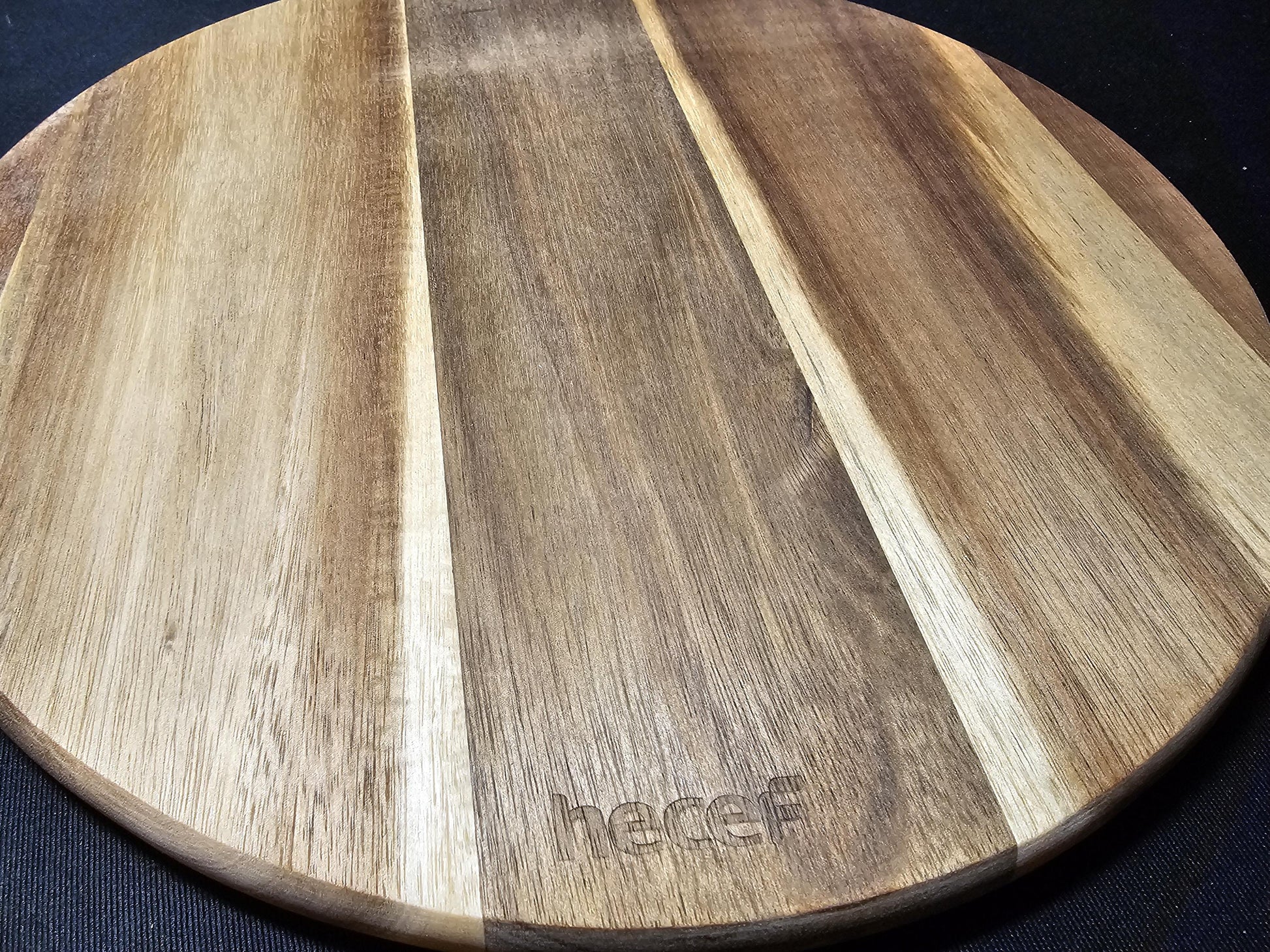 Round Charcuterie Board, 12inches, Handle, Personalized Design engraved in Acacia Wood, Pizza Serving Board, Cheese Board, Cutting Board