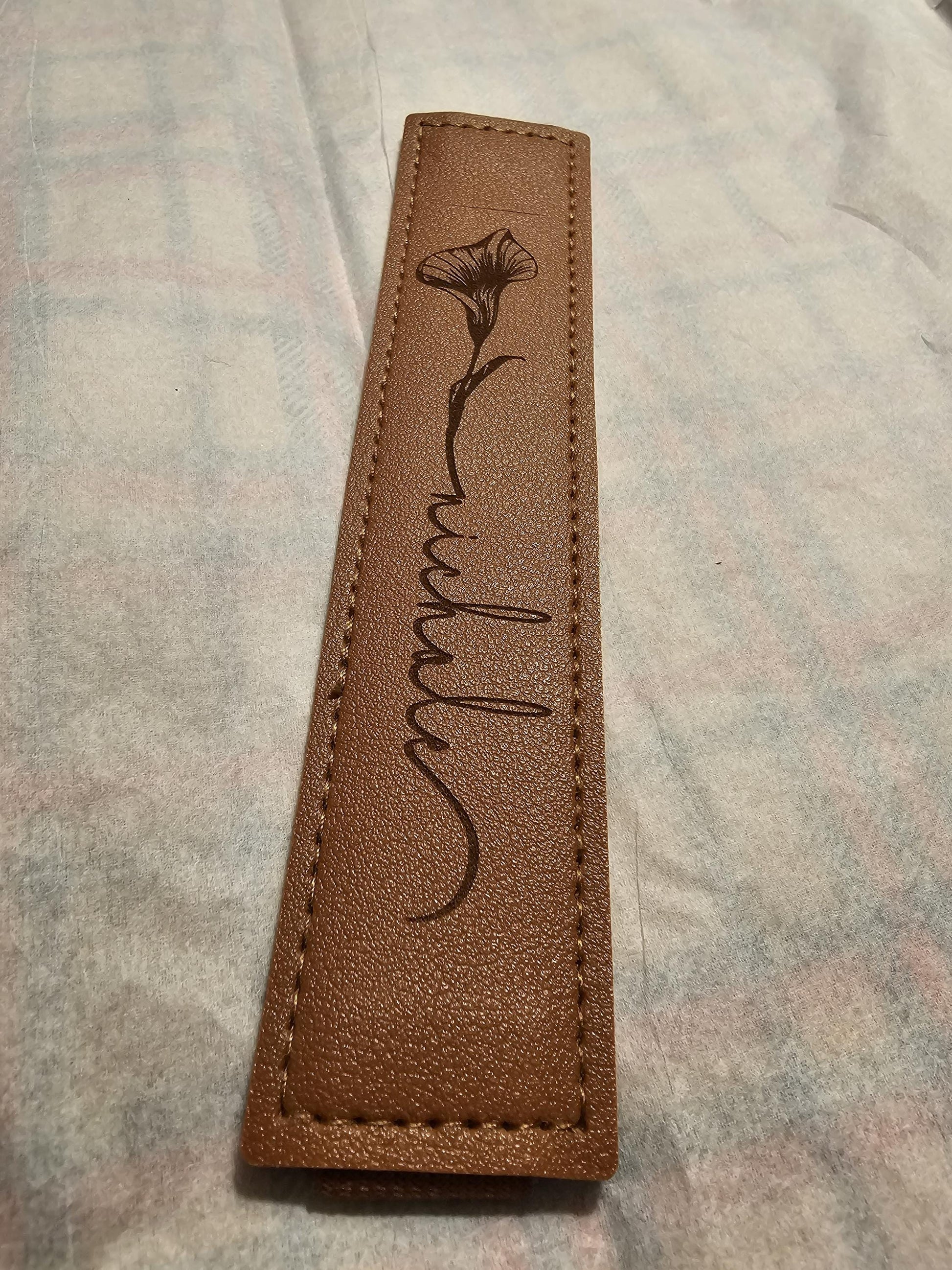 Stylus Holder,  Pen Holder, Chic Personalized Faux Leather with elastic band to go around any ipad tablet, teacher gift, coworker gift
