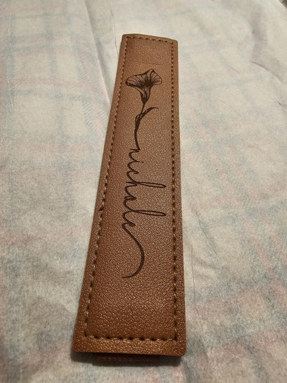 Stylus Holder,  Pen Holder, Chic Personalized Faux Leather with elastic band to go around any ipad tablet, teacher gift, coworker gift