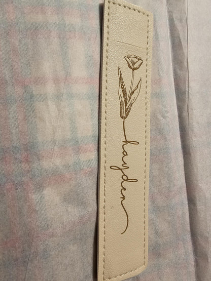 Stylus Holder,  Pen Holder, Chic Personalized Faux Leather with elastic band to go around any ipad tablet, teacher gift, coworker gift