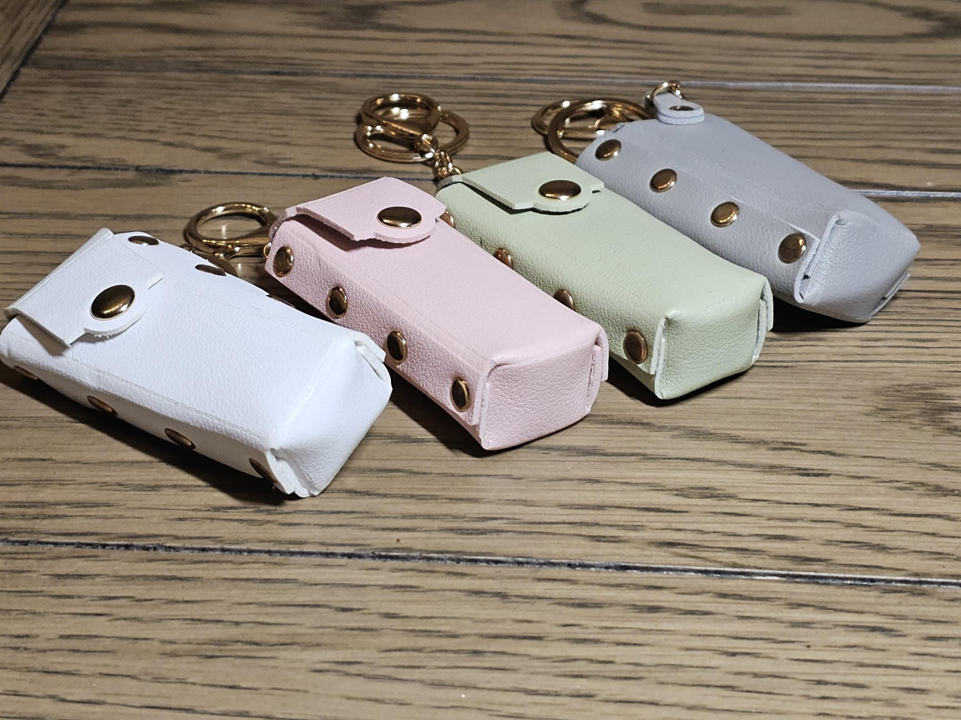 Personalized Faux Leather Lighter Holder Keychain with Chapstick & Lipstick Case Custom Gift for Smokers and Makeup Lovers