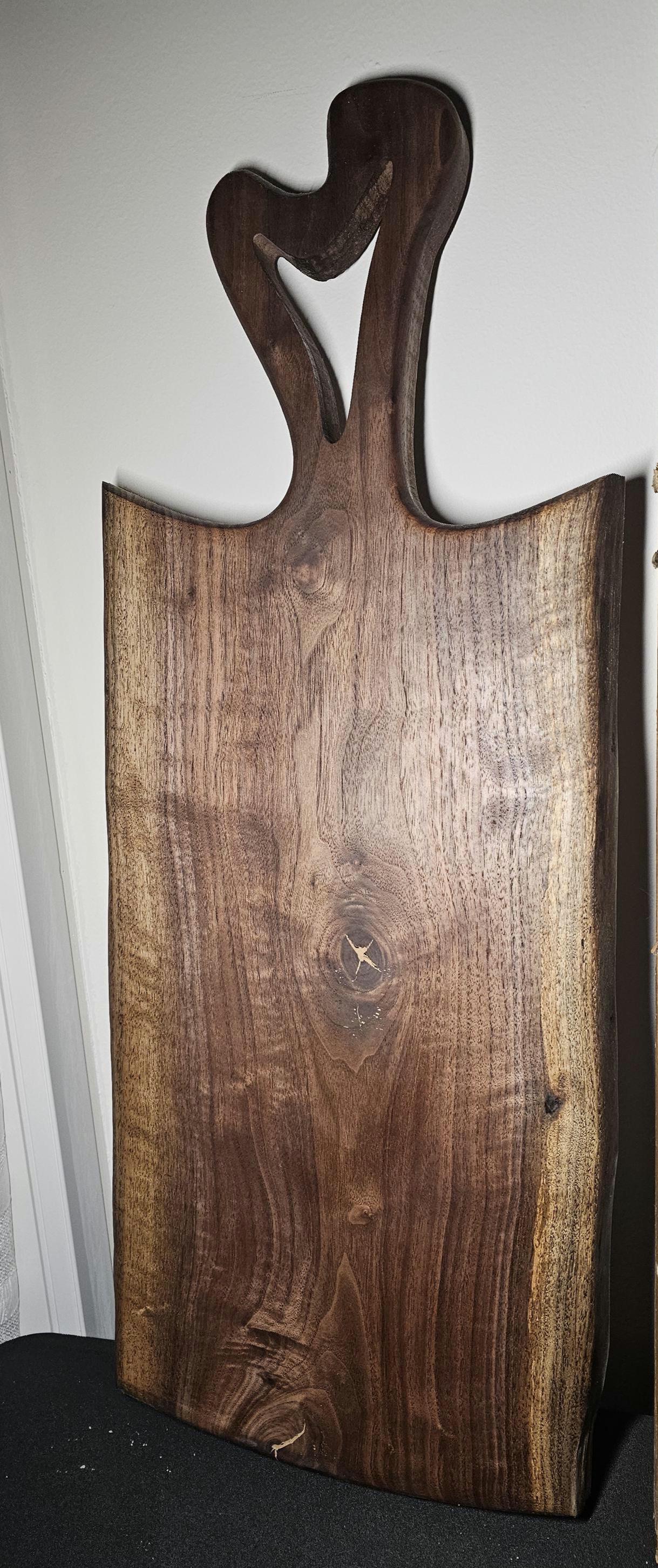 Customizable Charcuterie Board, Large Piece of Black Walnut with a Raw Cut 24 x 12 inches