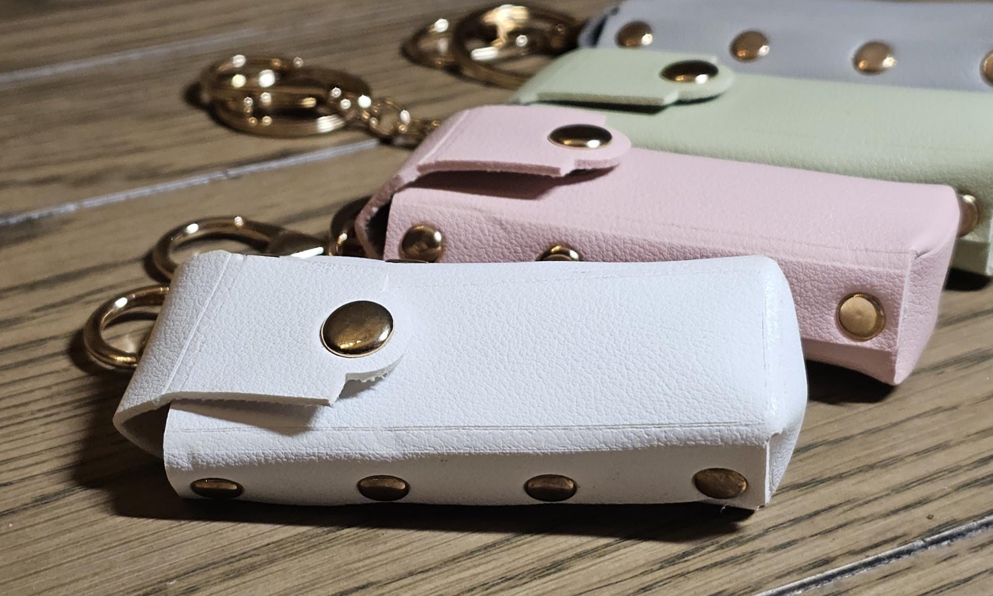 Personalized Faux Leather Lighter Holder Keychain with Chapstick & Lipstick Case Custom Gift for Smokers and Makeup Lovers