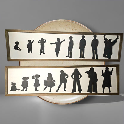 Framed Graduation Silhouette Art: Personalized Graduate Story Keepsake Sign - Memorable Gift