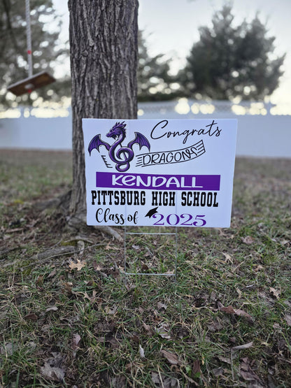 Graduate Announcement with Picture   Yard Sign Graduation Decor