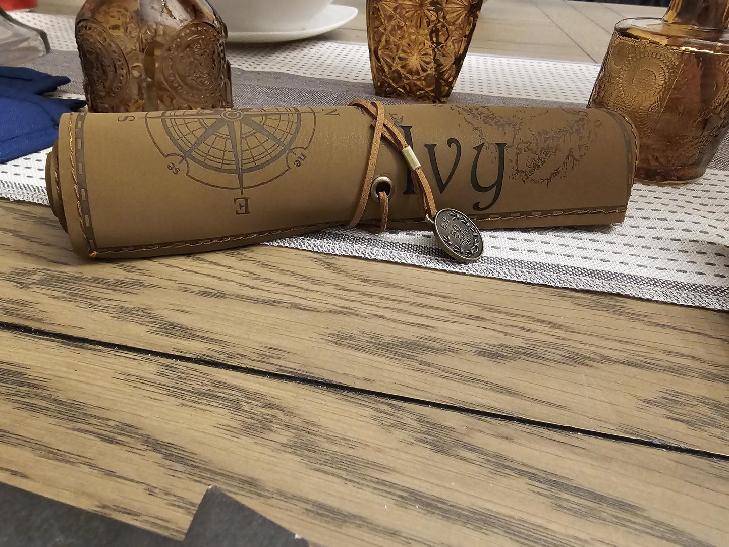 Personalized Leather Pencil Case - Custom Pen Holder Pouch for School, Office or Travel; Stylish Gift for Students and Artists