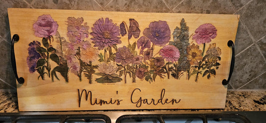 Personalized Floral Artwork: Engraved Birthday Flower Gift for Mom, Grandma, Mimi - Unique Keepsake